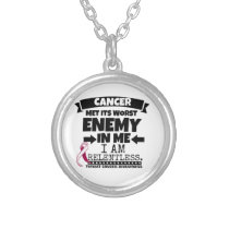 Throat Cancer Met Its Worst Enemy in Me Silver Plated Necklace