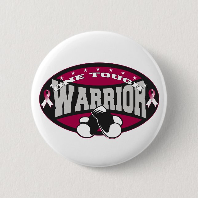 Throat Cancer One Tough Warrior Pinback Button (Front)
