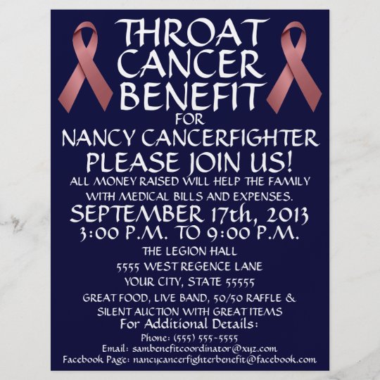 Throat Cancer Ribbon Benefit Flyer