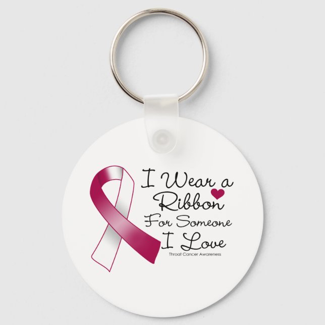Throat Cancer Ribbon Someone I Love Keychain (Front)