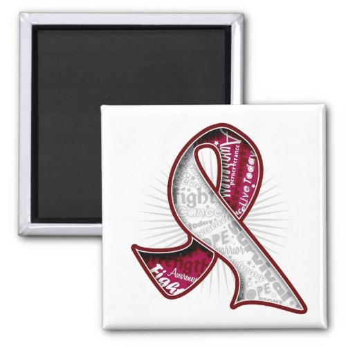 Throat Cancer Slogan Watermark Ribbon Magnet