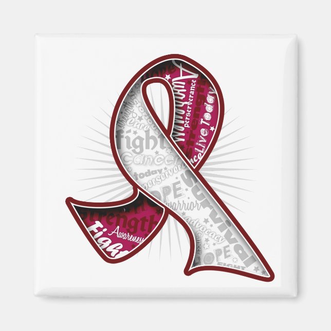 Throat Cancer Slogan Watermark Ribbon Magnet (Front)