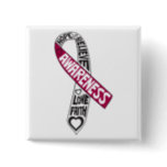 Throat Cancer Slogans Ribbon Pinback Button