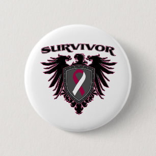 Throat Cancer Survivor Crest Button