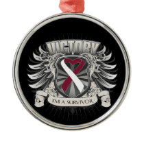 Throat Cancer Victory Metal Ornament