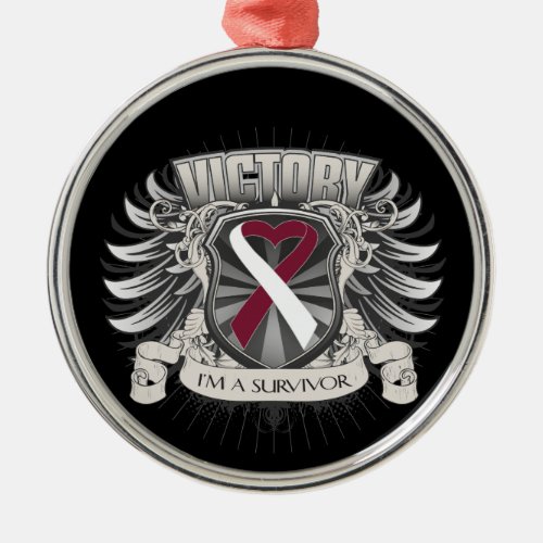 Throat Cancer Victory Metal Ornament