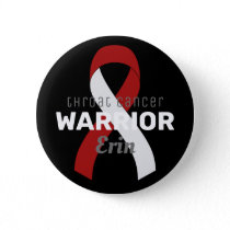 Throat Cancer Warrior Ribbon Black Button