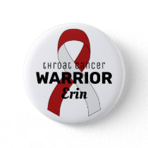 Throat Cancer Warrior Ribbon White Button
