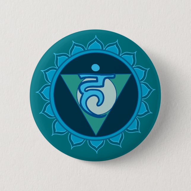 Throat Chakra Badge Pinback Button (Front)