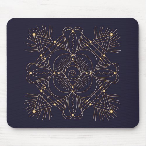 Throat Chakra Full Shadow Mandala Mouse Pad