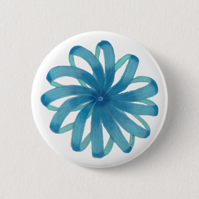 Throat Chakra Healing Art #1 Button (Front)