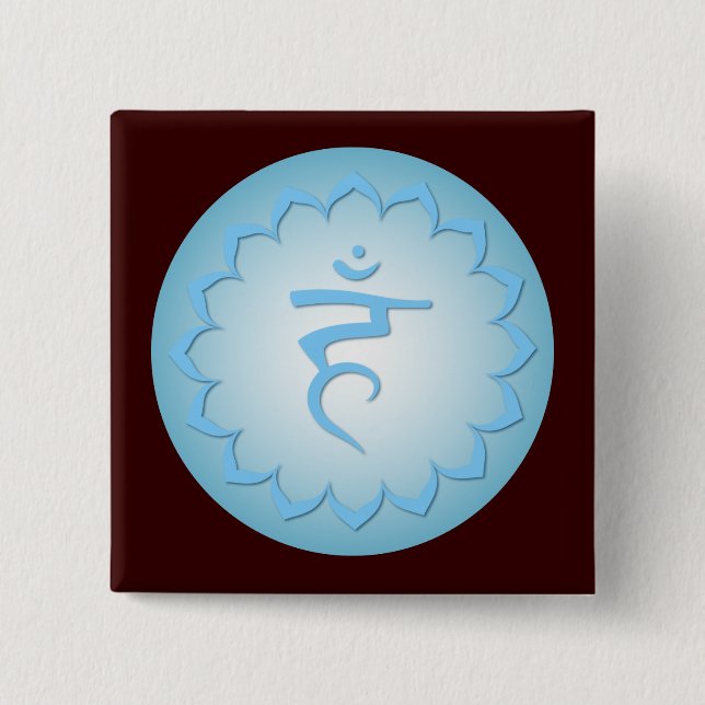 Throat Chakra - Light Blue Pinback Button (Front)