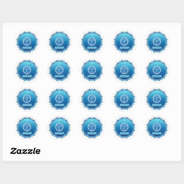 Throat Chakra Mantra - I Speak Classic Round Sticker (Sheet)