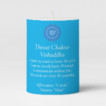 Throat Chakra - Vishuddha Affirmation Pillar Candl