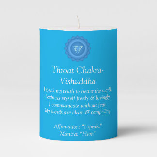 Throat Chakra - Vishuddha Affirmation Pillar Candl Pillar Candle