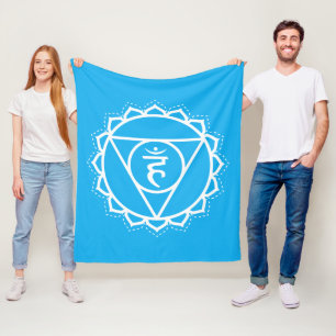 Throat Chakra Vishuddha Blue Meditation Fleece Blanket