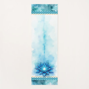 Throat Chakra Yoga Mat Blue Lotus Alignment