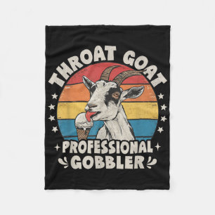 Throat Goat Retro Inappropriate Adult Humor Funny Fleece Blanket