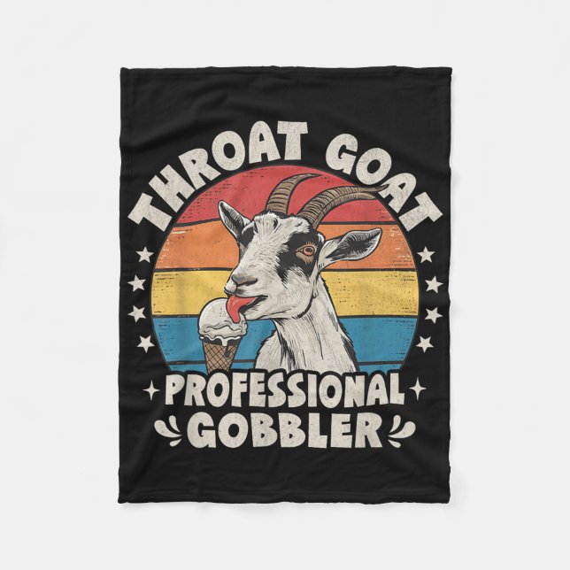 Throat Goat Retro Inappropriate Adult Humor Funny  Fleece Blanket (Front)