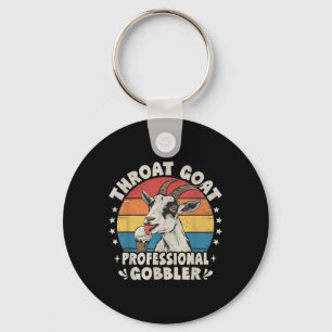 Throat Goat Retro Inappropriate Adult Humor Funny  Keychain