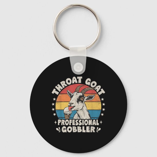 Throat Goat Retro Inappropriate Adult Humor Funny  Keychain (Front)