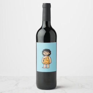 Throk Cave man Wine Label