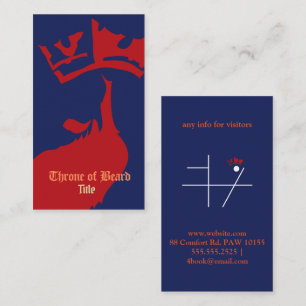 Throne Red on DeepBlue Business Card