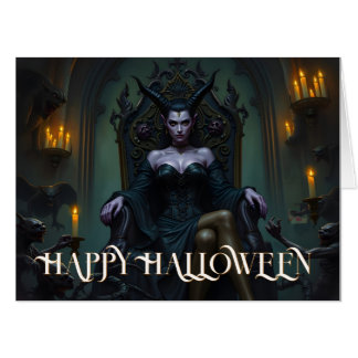 Throned Demon Queen in Candlelight Card