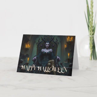 Throned Demon Queen in Candlelight Card
