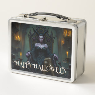 Throned Demon Queen in Candlelight Metal Lunch Box