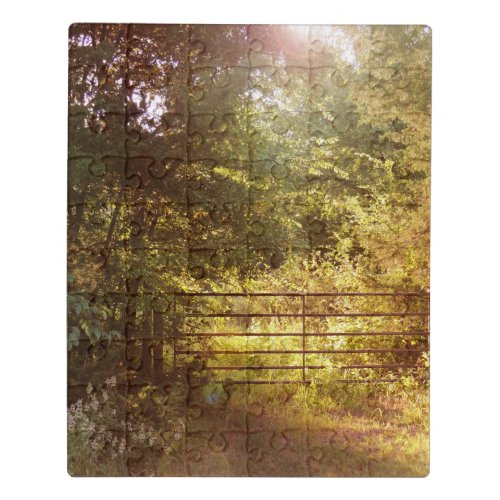 Through a Country Gate Acrylic Puzzle