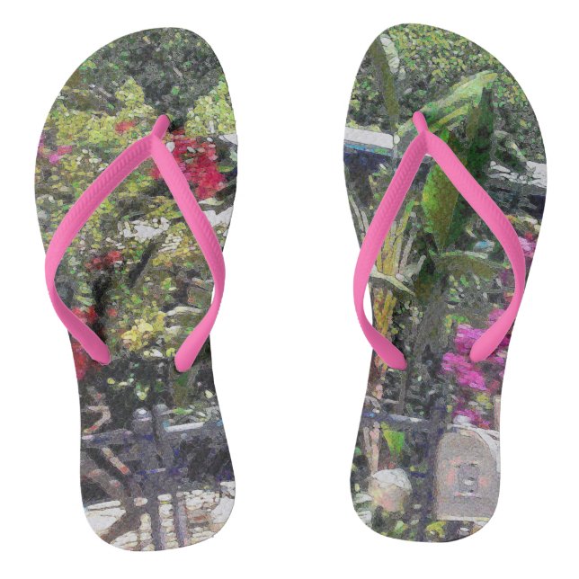 Through a garden gate... flip flops (Footbed)