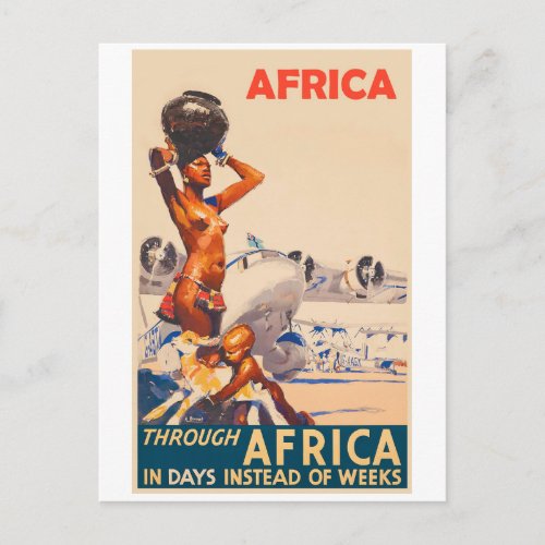 Through Africa in Days Instead of Weeks Postcard