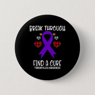 Through Find A Cure Fibromyalgia Awareness Ribbon  Button