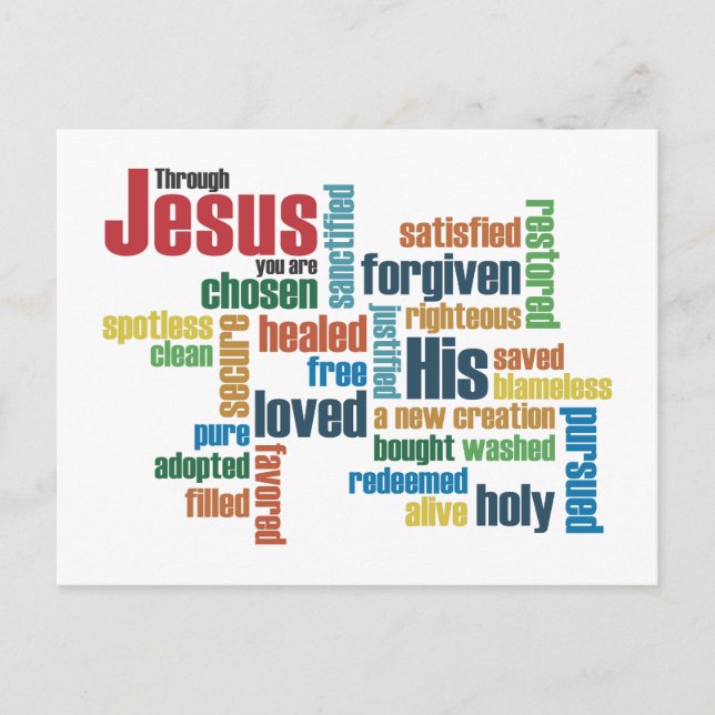 Through Jesus, you are... Postcard (Front)