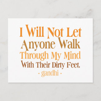 Through My Mind Quote Gandhi Postcard