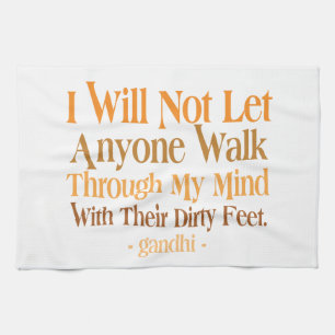Through My Mind Quote Gandhi Towel