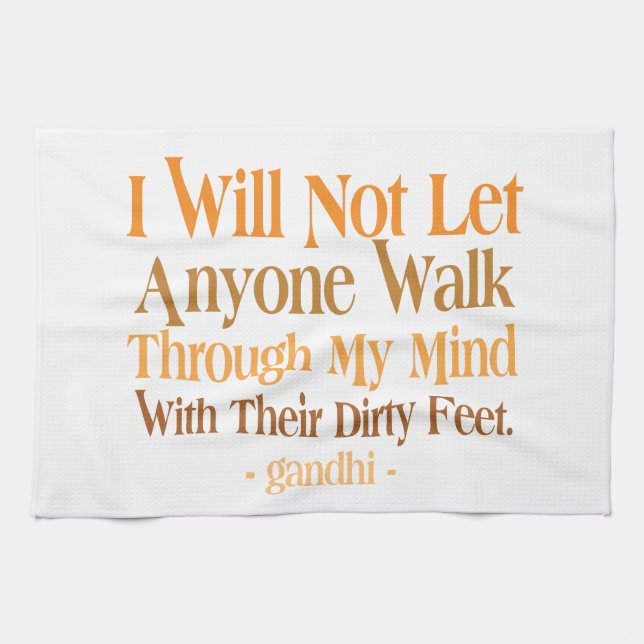 Through My Mind Quote Gandhi Towel (Horizontal)