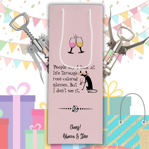 Through Ros Colored Glasses Wine Pun Cat Wine Gift Bag