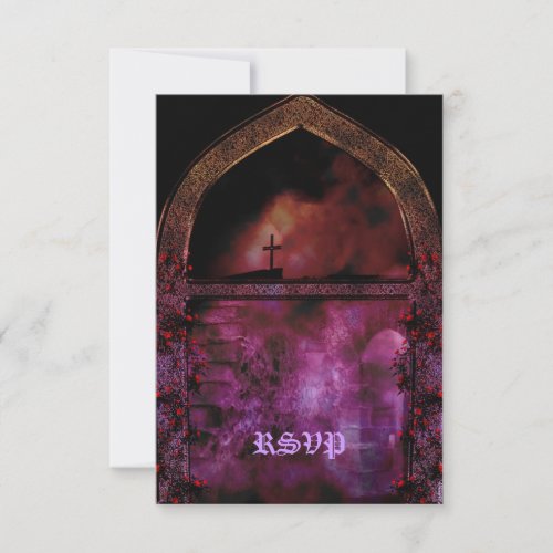 Through the Arch Goth Wedding Custom Invitations