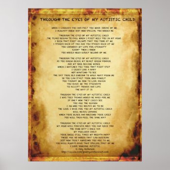 Through The Eyes Of My Autistic Child (poster) Poster by Poetrywritteninart at Zazzle