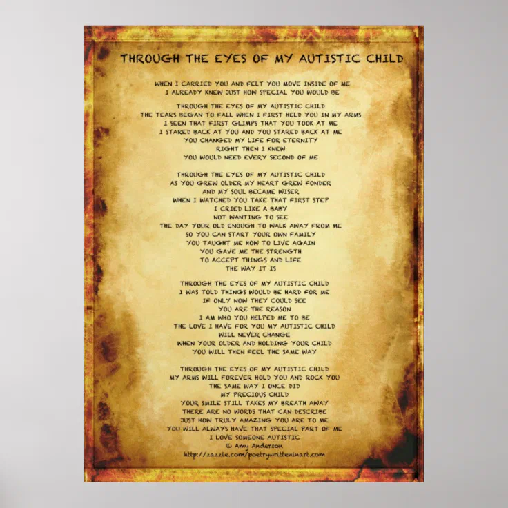 Through The Eyes Of My Autistic Child Poster Poster Zazzle