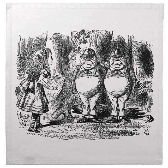 Through the Looking Glass, Tweedledum & Tweedledee Cloth Napkin (Front)