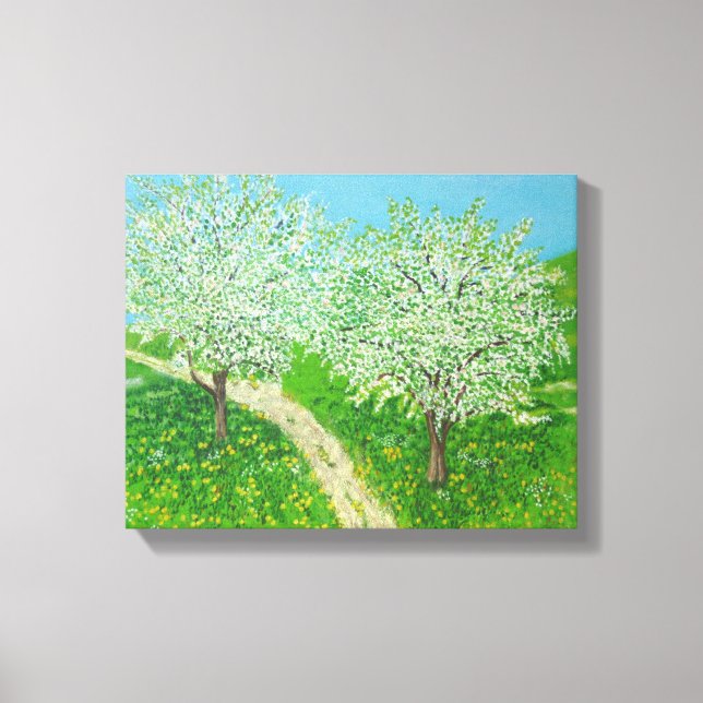 Through The Meadow - From Original Watercolour Art Canvas Print (Front)