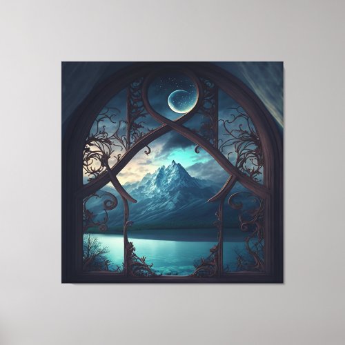 Through the Moonlit Window  Canvas Print