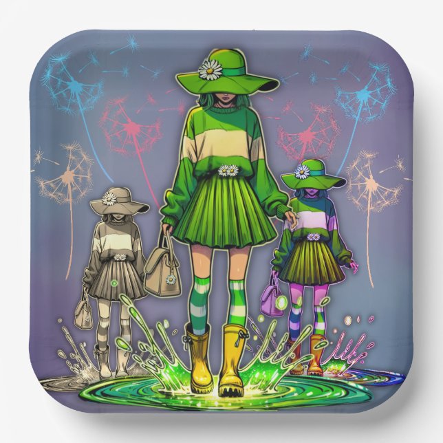 Through the Rain Paper Plates (Front)
