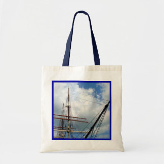 Through the Rigging with Blue Border Tote Bag