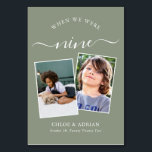 Through the Years Couple Photo Wedding Modern Tabl Table Number<br><div class="desc">Reminisce and have some fun with your wedding reception table numbers - These elegant simple table numbers give you the option to include a photograph of the the bride and groom at the same age as the table number, the bride and grooms name/s and the date of their wedding. The...</div>