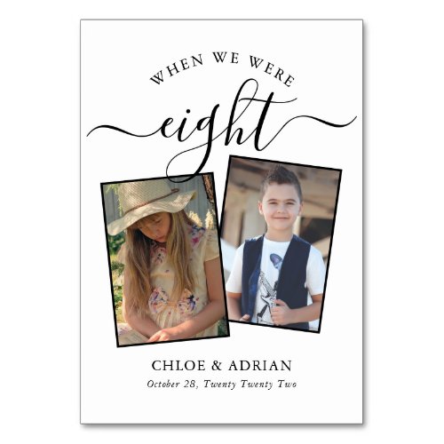 Through the Years Couple Photo Wedding Modern Tabl Table Number