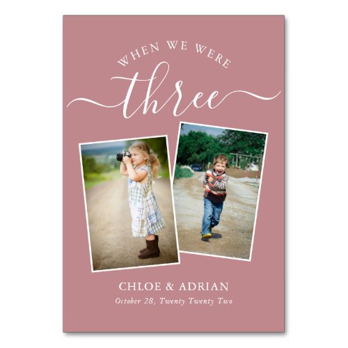 Through the Years Couple Photo Wedding Modern Table Number